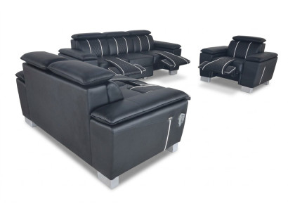 Skórzana sofa kanapa Żywy krajobraz Narożnik Ustawić Design Modern Sofa 3+2+1