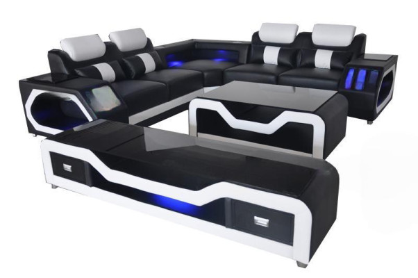 Skórzana Sofa Kanapa Żywy krajobraz Narożnik Ustawić Design Nowoczesna Sofa L-Shape G8046