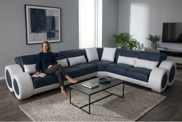 Design Narożnik Kanapa Podkładka Sofa Skóra Siedziba Ustawić Nowoczesne Kanapy Sofy