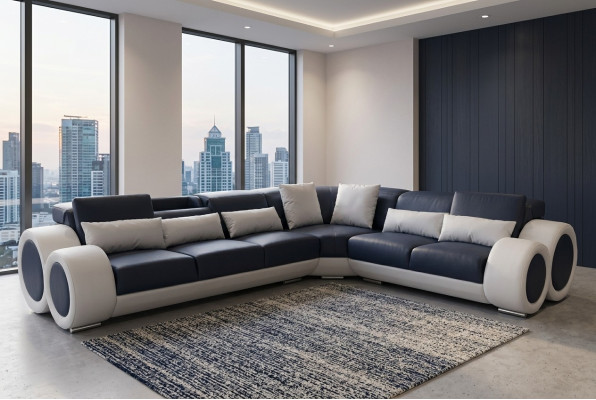Design Narożnik Kanapa Podkładka Sofa Skóra Siedziba Ustawić Nowoczesne Kanapy Sofy