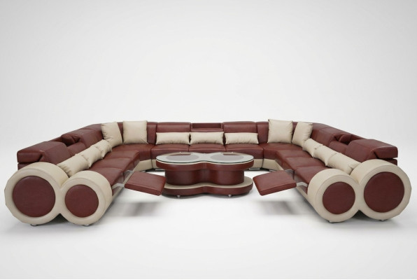 Skórzana Sofa Kanapa Żywy krajobraz Ustawić Design Nowoczesna Sofa Narożnik