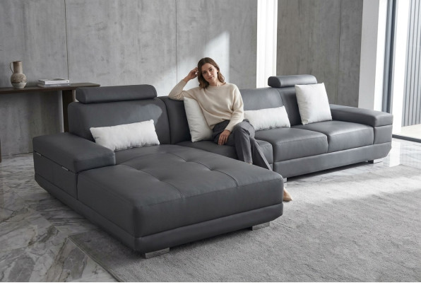 Skóra Couch Podkładka Siedziba Narożnik Ustawić Modern Design Sofy Żywy krajobraz