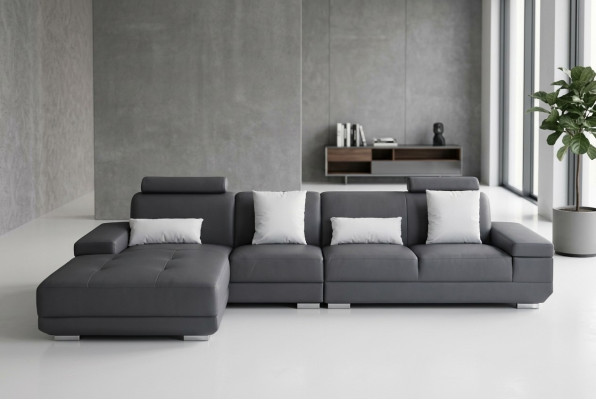 Skóra Couch Podkładka Siedziba Narożnik Ustawić Modern Design Sofy Żywy krajobraz