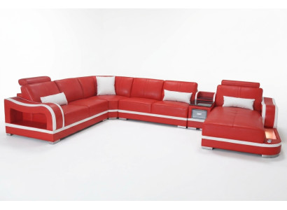 Skórzana Sofa Kanapa Żywy krajobraz Ustawić Design Nowoczesna Narożnik Dekoracyjna Sofa