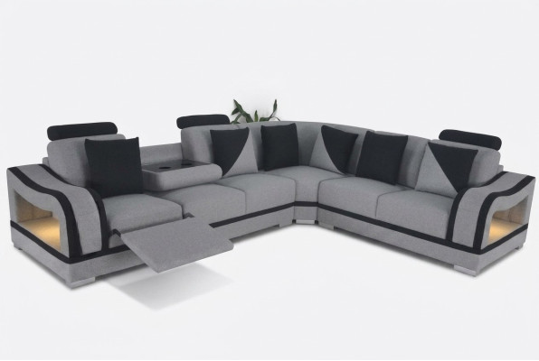 Skórzana sofa kanapa Żywy krajobraz Ustawić Design Nowoczesna sofa Narożnik w kształcie litery L
