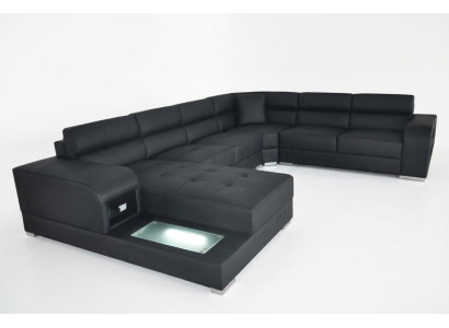 Skórzana Sofa Kanapa Żywy krajobraz Ustawić Design Nowoczesna Narożnik Sofa Kształt U G8029