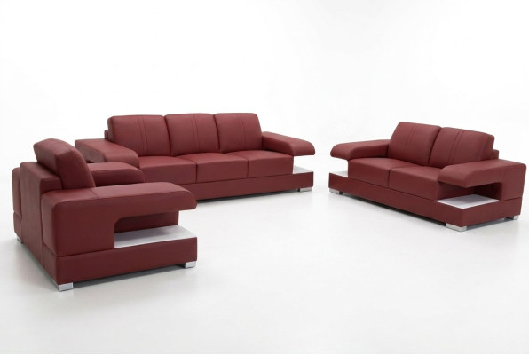 Skórzana sofa kanapa Żywy krajobraz Ustawić Design Nowoczesny Zestaw sofowy 3+2+1 G8028D
