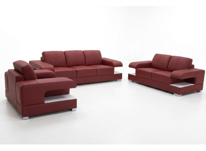 Skórzana sofa kanapa Żywy krajobraz Ustawić Design Nowoczesny Zestaw sofowy 3+2+1 G8028D