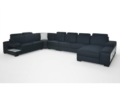 Skóra Couch Podkładka Siedziba Design Nowoczesna Narożnik Sofa U Shape Żywy krajobraz