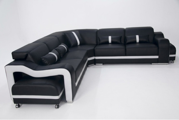 Skórzana sofa kanapa Żywy krajobraz Ustawić Modern Design Narożnik Sofa w kształcie litery L