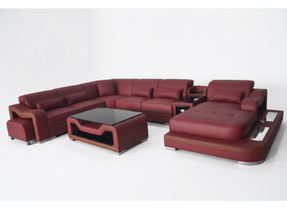Skóra Żywy krajobraz Ustaw Design Nowoczesna Narożnik Sofa Kanapa Kształt U G8027G Tabela