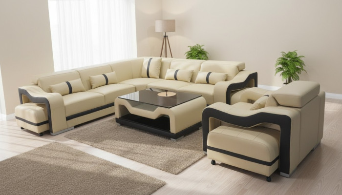 Skóra Sofa Kanapa Podkładka Narożnik Ustawić rtv Tabela Siedziba Narożnik Fotel Żywy krajobraz