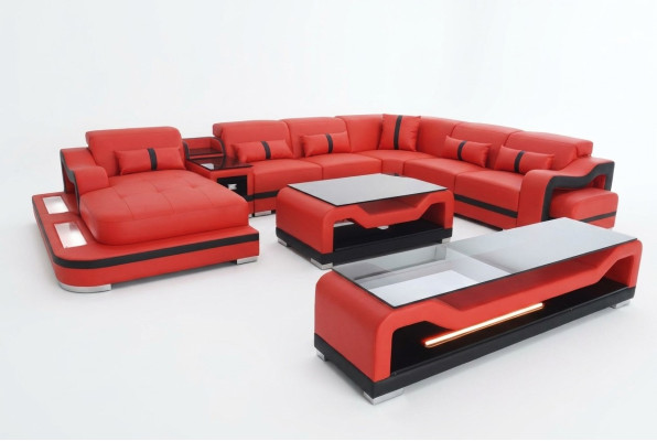 Skóra Sofa Kanapa Podkładka Komplet Ustawić Żywy krajobraz Kanapy Sofy