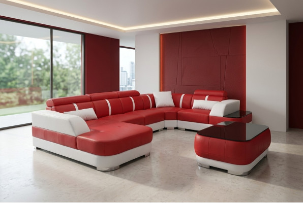 Design Narożnik Couch Siedziba Skóra Podkładka Narożnik Ustawić Żywy krajobraz Sofas New Sofa