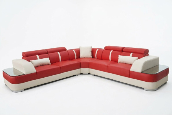 Skóra Sofa Żywy krajobraz Ustawić Design Nowoczesne Narożnik Sofy Luksusowe L-Shape G8026B