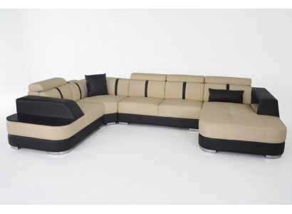 Narożnik Sofa Kanapa Podkładka Narożnik Ustawić Skóra Sofa Kanapy Żywy krajobraz U kształt