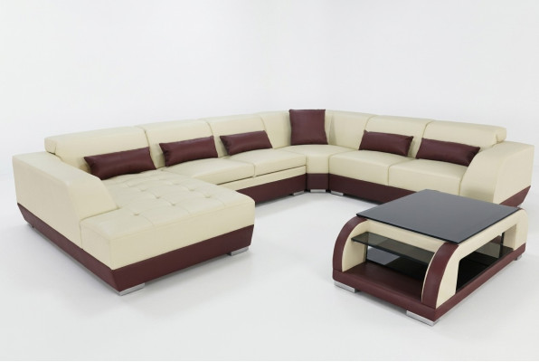 Skóra Sofa Kanapa Podkładka Narożnik Projektant Żywy krajobraz Obcios Narożnik Nowy Ustawić