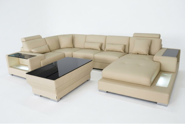 Skóra Sofa Kanapa Podkładka Narożnik Projektant Ustawić Żywy krajobraz Obcios Narożnik Nowość
