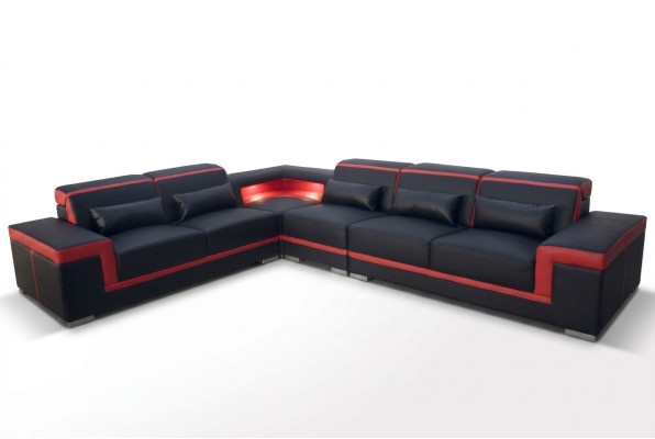 Kanapa XXL Narożnik Skórzana sofa Żywy krajobraz Ustaw Design Sofa nowoczesna LForm G8020B