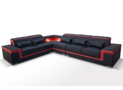 Kanapa XXL Narożnik Skórzana sofa Żywy krajobraz Ustaw Design Sofa nowoczesna LForm G8020B