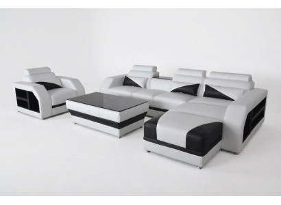 Skóra Narożnik Sofa Ustawić Sofy Kanapy Podkładka Żywy krajobraz Fotel Narożnik
