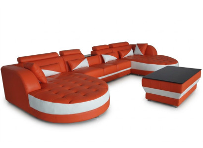 Skóra Narożnik Sofa Narożnik Żywy krajobraz Ustaw Design Modern Couch Sofy UForm G8018
