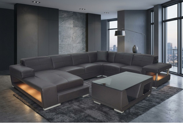 Sofa Ustawić Podkładkę Siedziba Zestaw Narożnikowa kanapa stolik kawowy Sofa Skóra Couchen Nowość G8017