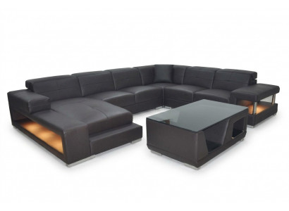 Sofa Ustawić Podkładkę Siedziba Zestaw Narożnikowa kanapa stolik kawowy Sofa Skóra Couchen Nowość G8017