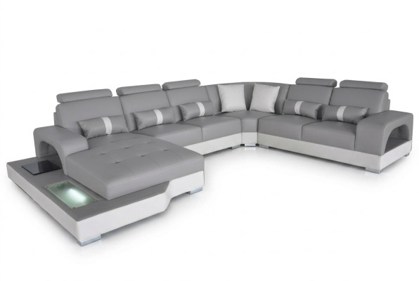 Skóra Narożnik Sofa Narożnik Żywy krajobraz Ustaw Design Modern Couch