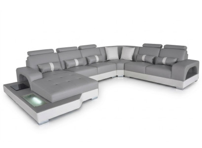 Skóra Narożnik Sofa Narożnik Żywy krajobraz Ustaw Design Modern Couch