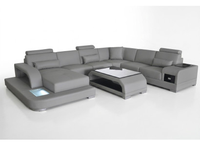 Narożnik Sofa Podkładka Kanapa Siedziba Narożnik Skóra Ustawić Nowoczesny kształt U