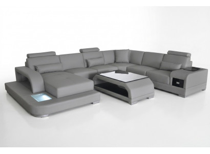 Narożnik Sofa Podkładka Kanapa Siedziba Narożnik Skóra Ustawić Nowoczesny kształt U