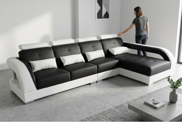Skóra Narożnik Sofa Kanapa Podkładka Kanapy Żywy krajobraz Luksus Ustawić