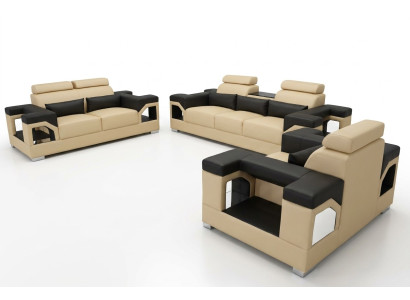 3+2+1 Ustawić Skóra Sofa Kanapa Podkładka Kanapy Sofy Żywy krajobraz