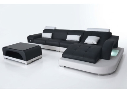 Skóra Narożnik Sofa Kanapa Żywy krajobraz Luksusowy Ustaw Narożnik Sofy Kanapy