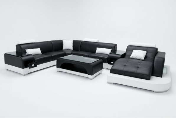 Skóra Narożnik Sofa Narożnik Żywy krajobraz Ustaw Design Modern Couch Sofy UForm G8009