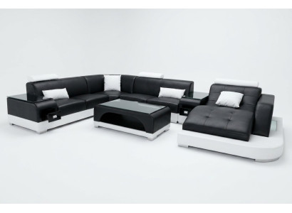 Skóra Narożnik Sofa Narożnik Żywy krajobraz Ustaw Design Modern Couch Sofy UForm G8009