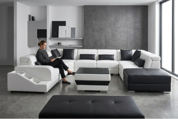 Skóra Narożnik Sofa Narożnik Żywy krajobraz Ustaw Design Modern Couch UForm G8008 Sofy