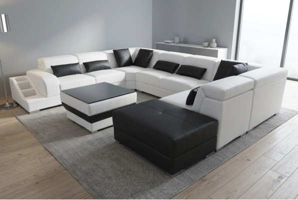 Skóra Narożnik Sofa Narożnik Żywy krajobraz Ustaw Design Modern Couch UForm G8008 Sofy