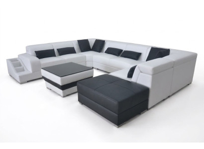 Skóra Narożnik Sofa Narożnik Żywy krajobraz Ustaw Design Modern Couch UForm G8008 Sofy