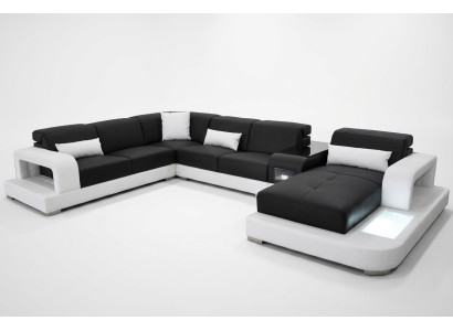 Skóra Narożnik Sofa Narożnik Żywy krajobraz Ustaw Design Modern Couch Sofy UForm G8006