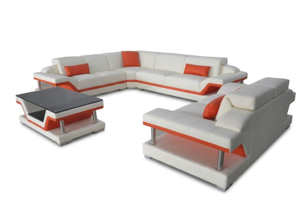Skóra Narożnik Sofa Ustawić Sofy Kanapy Podkładka Żywy krajobraz Luxury Narożnik