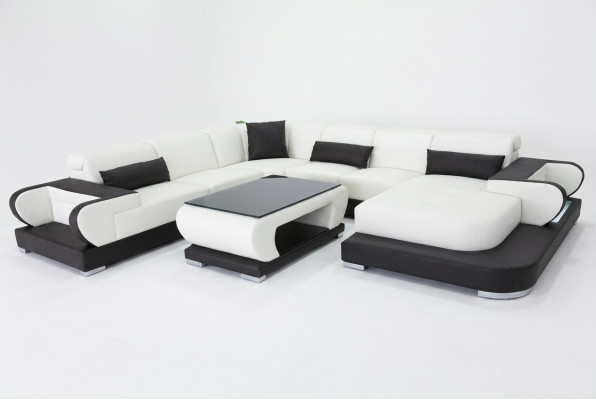 Living Couch Skóra Sofa Landscape Podkładka Ustawić Narożnik Sofy Siedziba Obcios Nowy