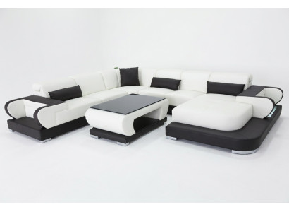 Living Couch Skóra Sofa Landscape Podkładka Ustawić Narożnik Sofy Siedziba Obcios Nowy