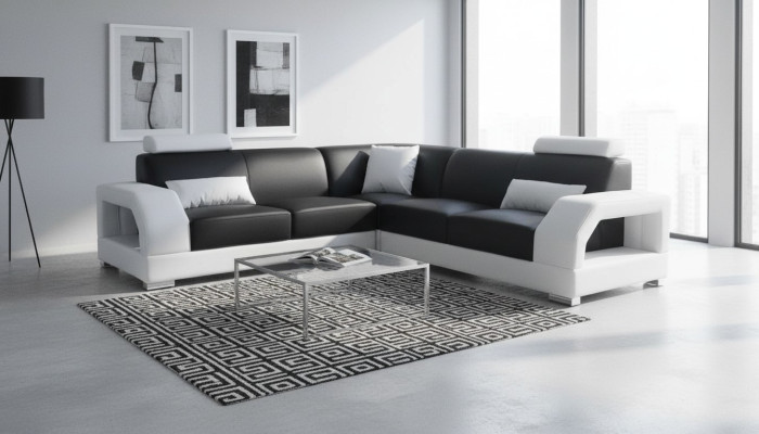 Kanapa XXL Narożnikowa kanapa Skóra Żywy krajobraz Ustawić Design Nowoczesna sofa w kształcie litery L G8001B