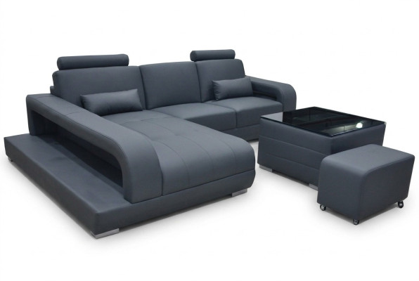 XXL Kanapa Skóra Żywy krajobraz Ustawić Design Nowoczesna sofa w kształcie litery L F3017C + Tabela