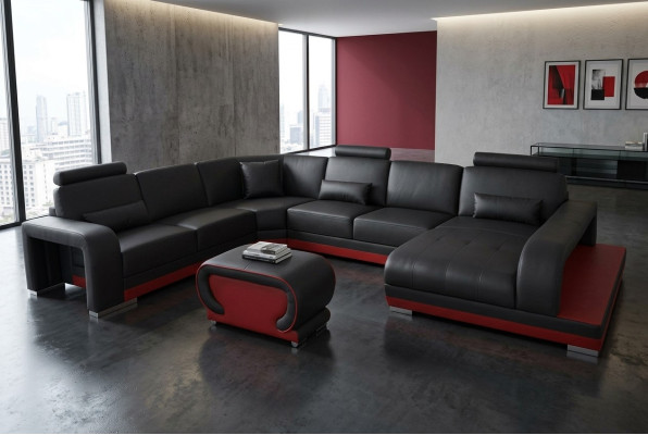 Living Couch Skóra Sofa Krajobraz Siedziba Podkładka Ustawić Narożnik Sofy Obcios Nowe
