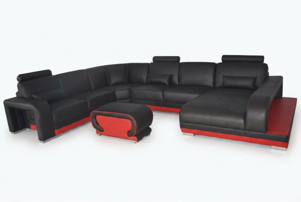 Living Couch Skóra Sofa Krajobraz Siedziba Podkładka Ustawić Narożnik Sofy Obcios Nowe