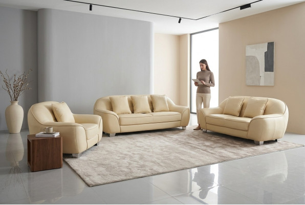 XXL Kanapa Narożnikowa kanapa Żywy krajobraz Design Nowoczesny Zestaw sofowy 3+2+1 F3013