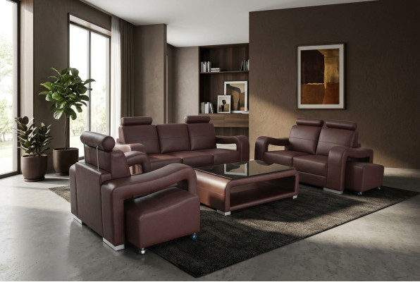 Living Skóra Sofa Krajobrazowa Kanapa Ustawić Narożnik Sofy Siedziba Obcios Nowa Podkładka